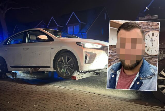 In diesem Auto wurde ein Mann (57) aus Castrop-Rauxel am 13. Februar 2025 durch Messerstiche  so schwer verletzt, dass er wenig später am Wegesrand in Pöppinghausen starb. Der Tatverdächtige Enver G. (37) stellte sich zwei Tage danach bei der Polizei.