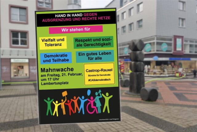Am Lambertusplatz wird am Freitag (21.2.2025) demonstriert.