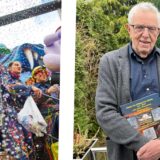 Montage von verkleideten Menschen, die Konfetti werfen und Clemens Spiekermann.