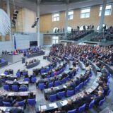 Plenum des Deutschen Bundestags bei der konstituierenden Sitzung nach der Bundestagswahl 2021.