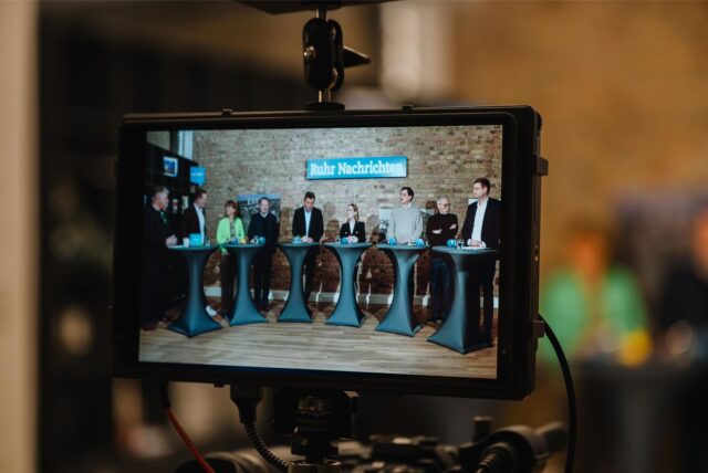 Bei der Wahlarena trafen in der Redaktion der Ruhr Nachrichten in Castrop-Rauxel am 6.2.2025 sieben Direktkandidaten zur Bundestagswahl aus dem Wahlkreis 120 Recklinghausen I aufeinander.