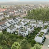 Die Animation zeigt aus der Vogelperspektive das neue Wohnquartier mi 26 Einfamilienhäusern in Lütgendortmund.