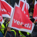 Verdi Warnstreik Fahnen