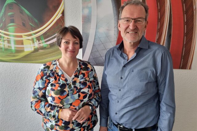 Saskia Karpenstein, Superintendentin der ev. Kirche im Kreis Recklinghausen, und Pfarrer Dirk Schürmann von der ev. Altstadt-Gemeinde Recklinghausen.