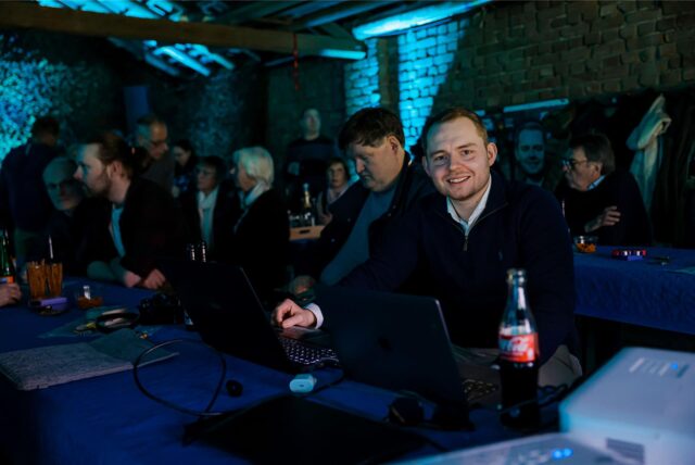 Nicklas Kappe bei der CDU-Wahlparty in auf dem Hof Steinmann in Kirchhellen