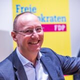 Der FDP-Fraktionschef im Rat, Michael Kauch, hatte seinen Humor trotz der Wahlniederlage bei der Bundestagswahl nicht verloren.