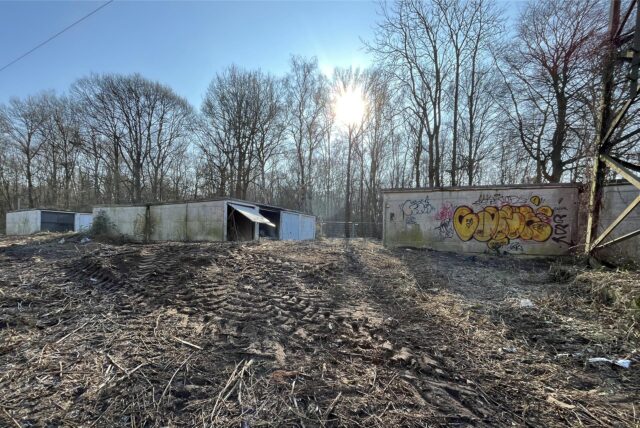 Heruntergekommene Garagen am Garagenhof an der Dormagener Straße in Marl.