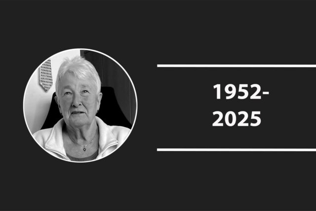 Die Montage zeigt ein Bild von Uschi Pathmann aus Recklinghausen und ihre Lebensjahre von 1952 bis 2025.