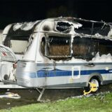 Ausgebrannter Wohnwagen am Hagemer Kirchweg in Datteln.