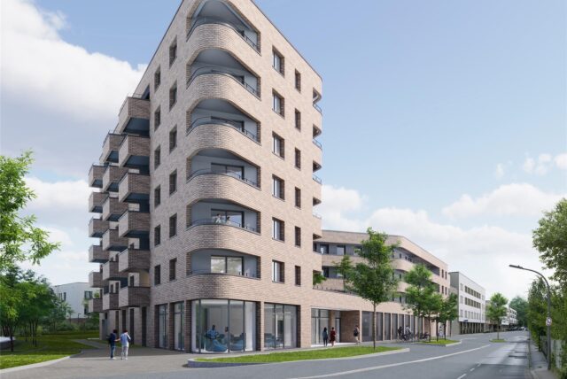 So soll das neue Gebäude am Luisenglück /Hombrucher Bogen nach den Vorstellungen des renommierten Architekturbüros Gerber aussehen.