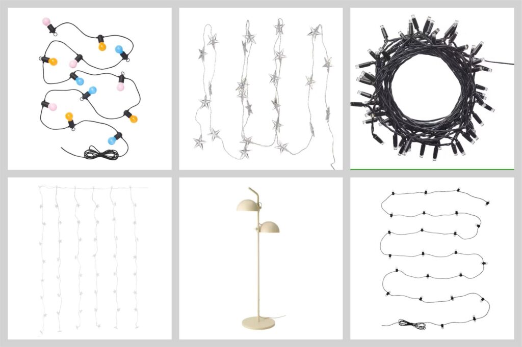 Sechs Lichterketten und Lampen von Ikea, für die es eine Rückrufaktion gibt.