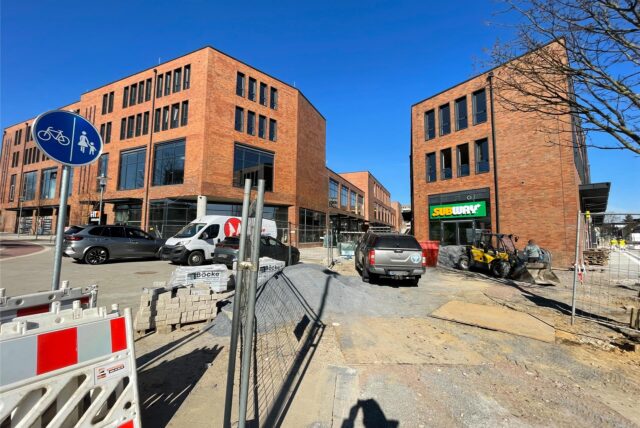 Die Baustelle der Hertener Höfe in der Innenstadt.