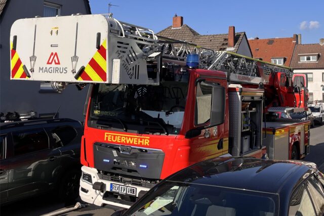 Feuerwehr rückte in die Sophienstraße aus, in Herten-Süd.