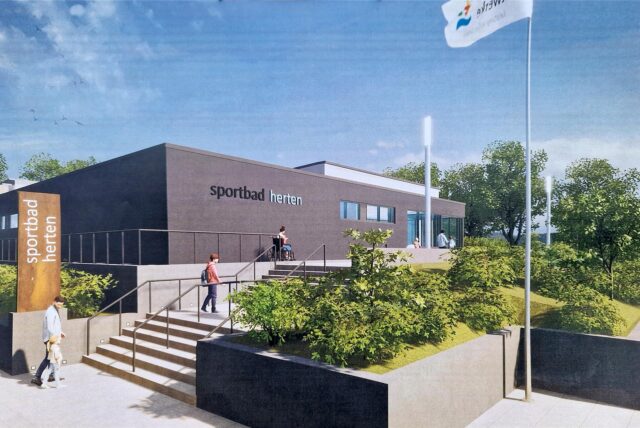 Eine Grafik zeigt das fertige Sportbad in Herten-Westerholt.
