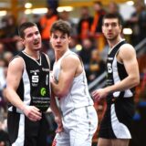 Basketball Regionalliga West 15. Februar 2025, Rosa-Parks-Halle. Hertener Löwen – Citybasket Recklinghausen 75:65. Luca Petronic, David Ewald
