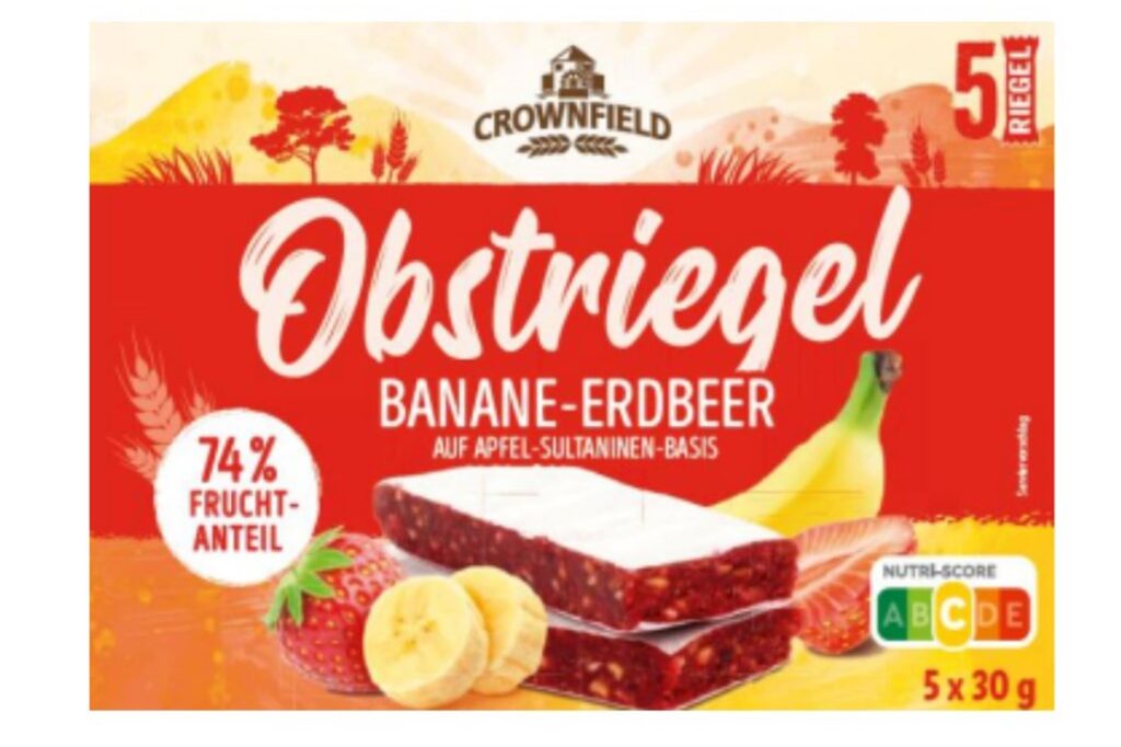 Produktabbildung Crownfield Obstriegel Banane Erdbeer