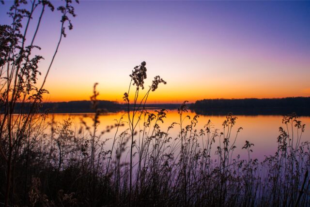 Sonnenuntergang über dem Halterner Stausee