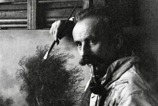 Schwarzweißfotografie des 1955 verstorbenen Clemens Wolter. Er war ein Kunstmaler aus Recklinghausen.
