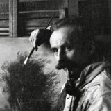 Schwarzweißfotografie des 1955 verstorbenen Clemens Wolter. Er war ein Kunstmaler aus Recklinghausen.
