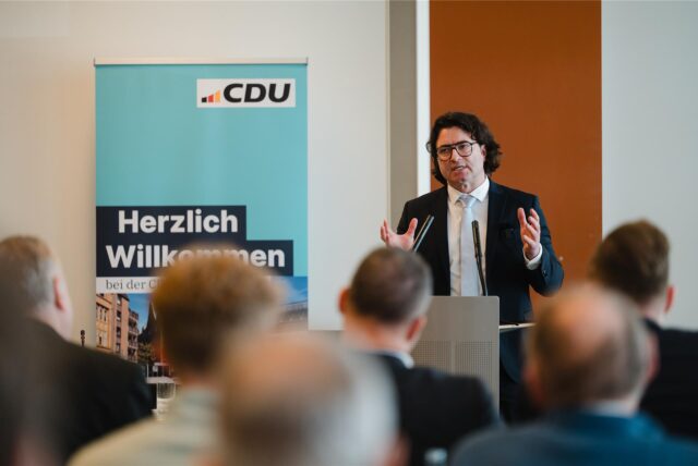 Bürgermeisterkandidat Thomas Thiel hielt seine Antrittsrede beim Parteitag der CDU Castrop-Rauxel.
