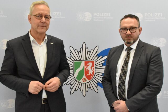 Polizeipräsident Gregor Lange und Vize-Direktionsleiter Robert Herrmann