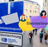 Schild mit Videobeobachtung an der Brückstraße in Dortmund.