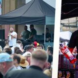 Die Bildkombi zeigt Cono Cinquemani und eine Abendmarkt-Szene in Recklinghausen.