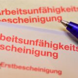 Eine Arbeitsunfähigkeitsbescheinigung.