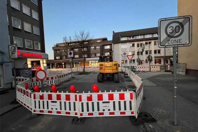 Baustelle an der Bahnhofstraße in Herten-Westerholt