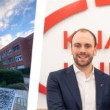 Montage einer Außenansicht der Paracelsus-Klinik und Jonas Wintz, Hauptgeschäftsführer des Klinikums Vest
