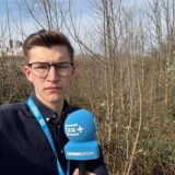 RN-Reporter Julius Obhues an der Unfallstelle in Dortmund-Scharnhorst.