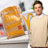 Montage zeigt links ein Symbolbild von McDonald’s-Tüten, die vor einer McDonald’s-Filiale stehen, rechts den Vorsitzenden des Waltroper Kinder- und Jugendparlaments (KiJuPa) Drake Meinhardt, der eine Petition für eine Filiale des Fast-Food-Riesen in Waltrop inittiert hat.
