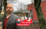 Montage: Sebastian Otten ist neben der Awo-Kita in Dortmund-Hörde zu sehen.