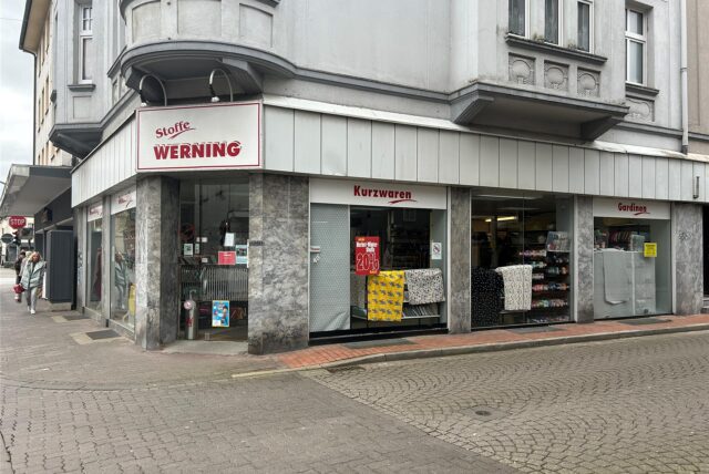 Das Ladenlokal von Stoffe Werning in Dorsten an der Essener Straße