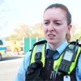 Svenja-Olympia Swoboda von der Polizei Münster auf der A2 im Kreuz Recklinghausen