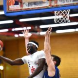 Basketball Regionalliga West 8. März 2025, Rosa-Parks-Halle. Hertener Löwen – Accent Baskets Salzkotten 77:72. Gilbert Gyamfi.