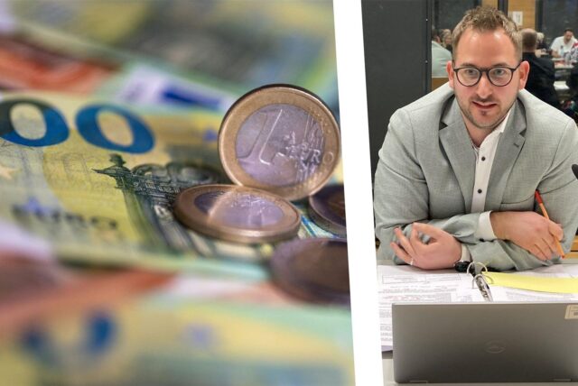 Geldscheine und ein Mann