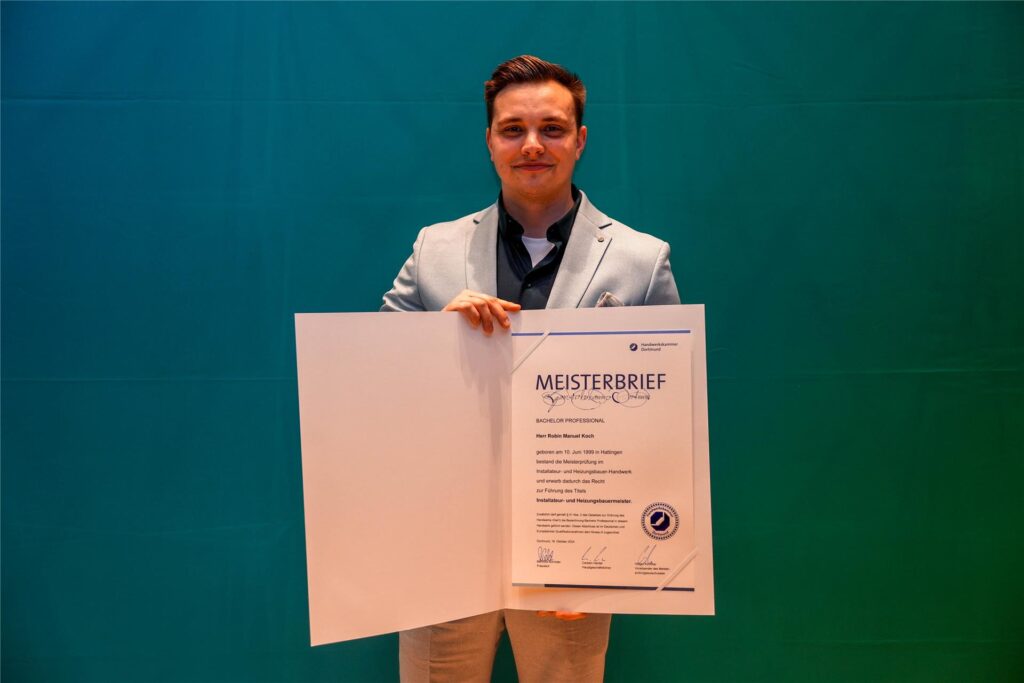 Robin Koch bei der Meisterfeier der Handwerkskammer Dortmund.