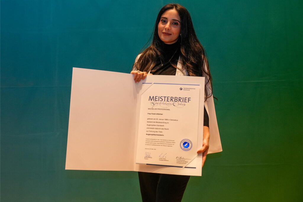 Farah Alfarhan bei der Meisterfeier der Handwerkskammer Dortmund.
