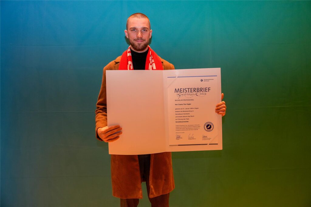 Cosmo Vogler bei der Meisterfeier der Handwerkskammer Dortmund.