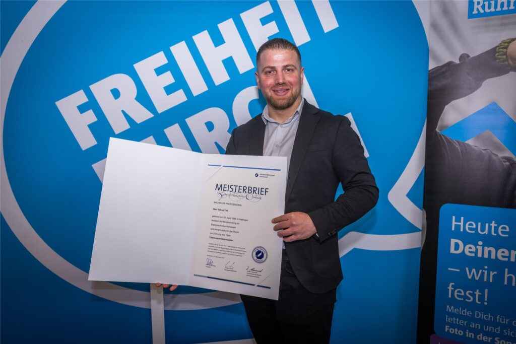 Yakup Tek bei der Meisterfeier der Handwerkskammer Dortmund.