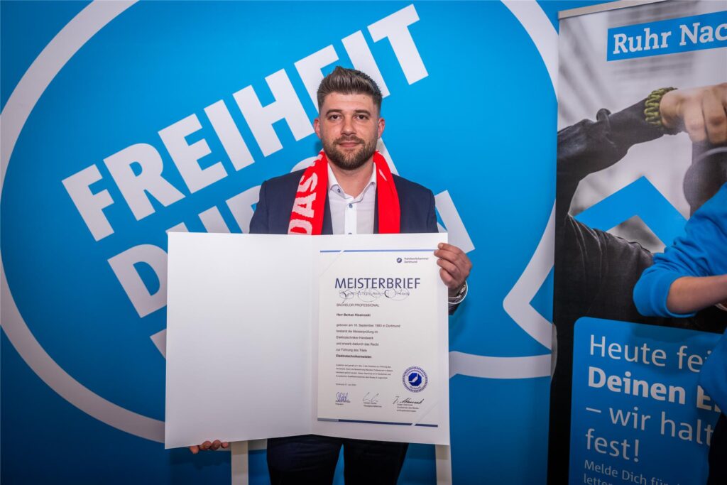 Berkan Hiseinoski bei der Meisterfeier der Handwerkskammer Dortmund.