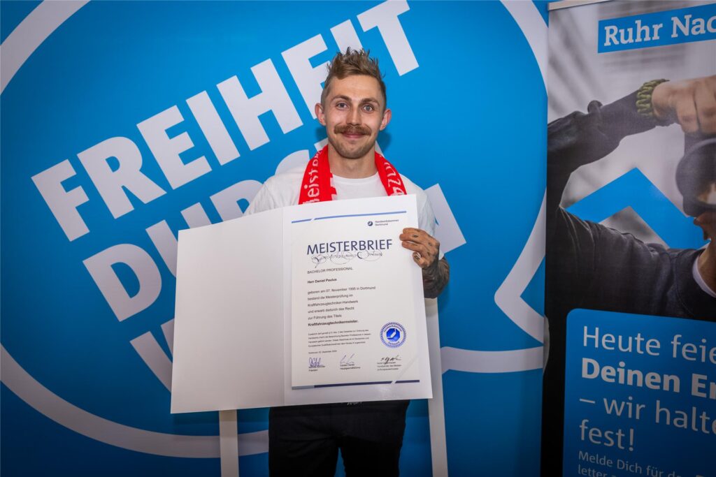 Daniel Paulus bei der Meisterfeier der Handwerkskammer Dortmund.
