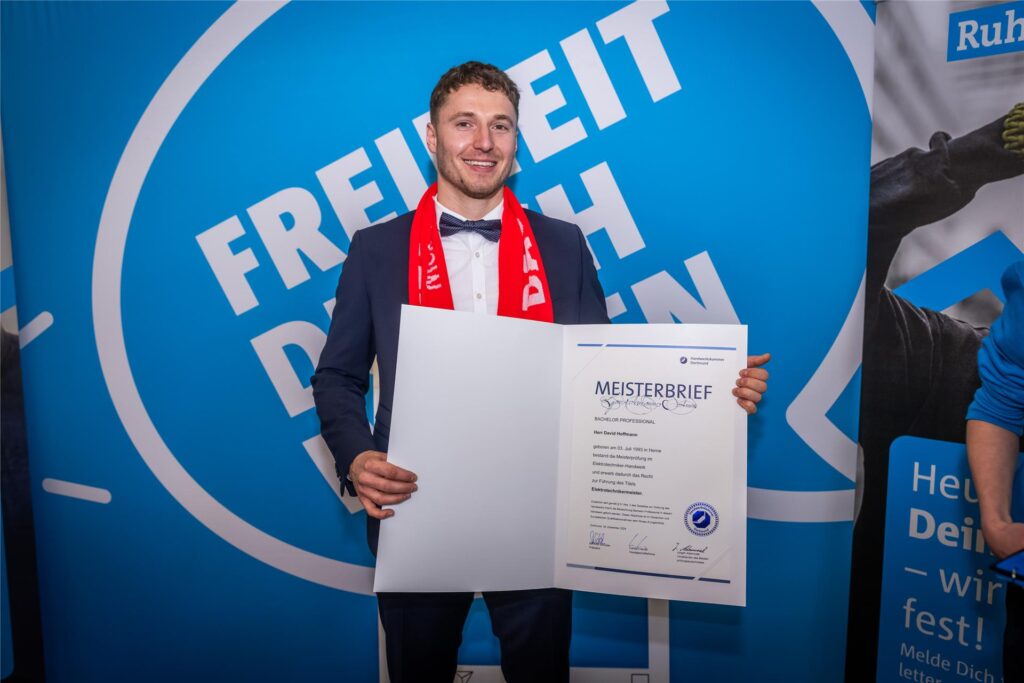 David Hoffmann bei der Meisterfeier der Handwerkskammer Dortmund.