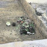 Biomüll auf der Kanalbaustelle.