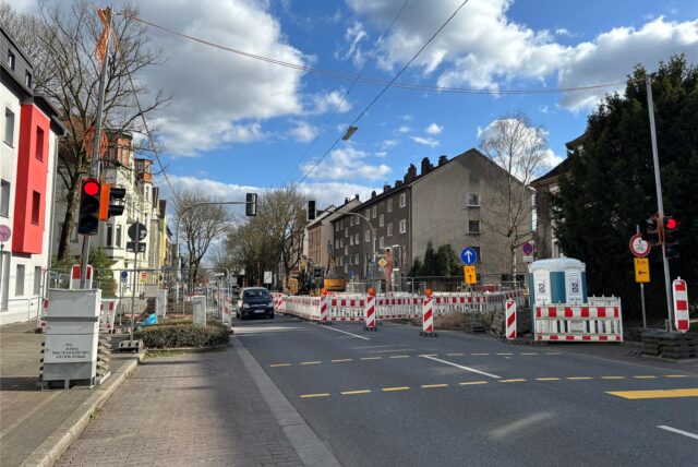 Baustellenampel an der Halterner Straße in Recklinghausen