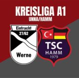 Grafik mit den Logos von Eintracht Werne und TSC Hamm in der Kreisliga A Unna/Hamm.