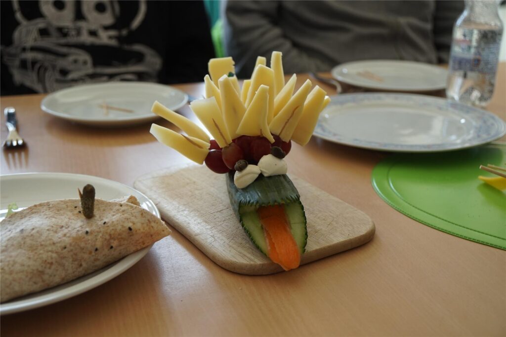 Ein Gurken-Käse-Krokodil.