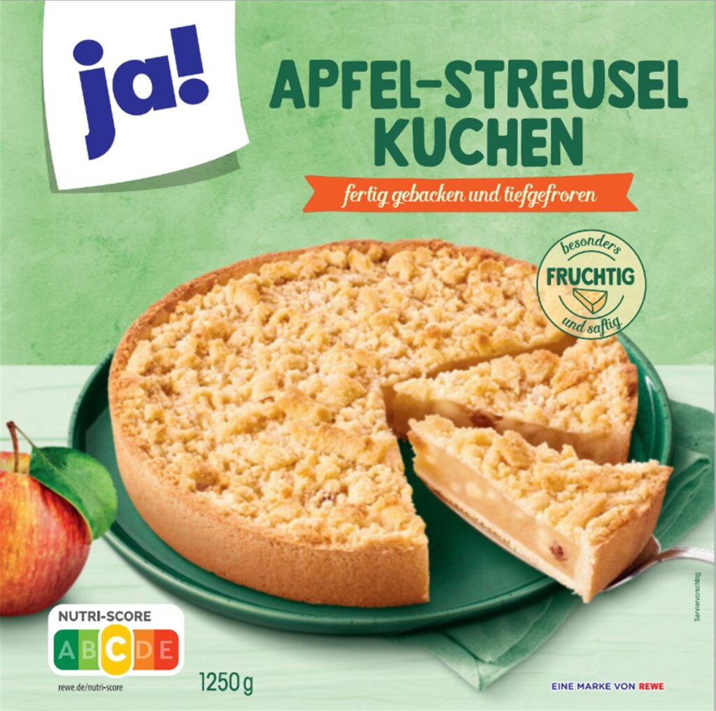 Eine Packung des Apfelkuchens von Rewe, für den es einen Rückruf gibt. Eine Packung des Apfelkuchens von Rewe, für den es einen Rückruf gibt.