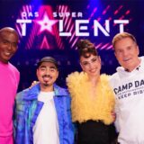 Bruce Darnell, Tony Bauer, Ekaterina Leonova und Dieter Bohlen, die Jury-Mitglieder 2025, im Studio von „Das Supertalent“.